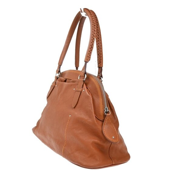 CHRISTIAN DIOR Logo Hand Bag Leather Brown Italy SHW - Picture 4 of 16